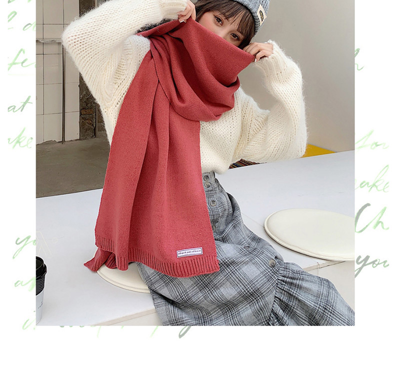 Fashion Red Knit Long Scarf,knitting Wool Scaves