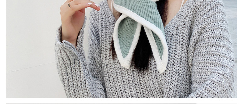 Fashion Lake Blue Knitting Right Angle Triangle Wool Scarf,knitting Wool Scaves