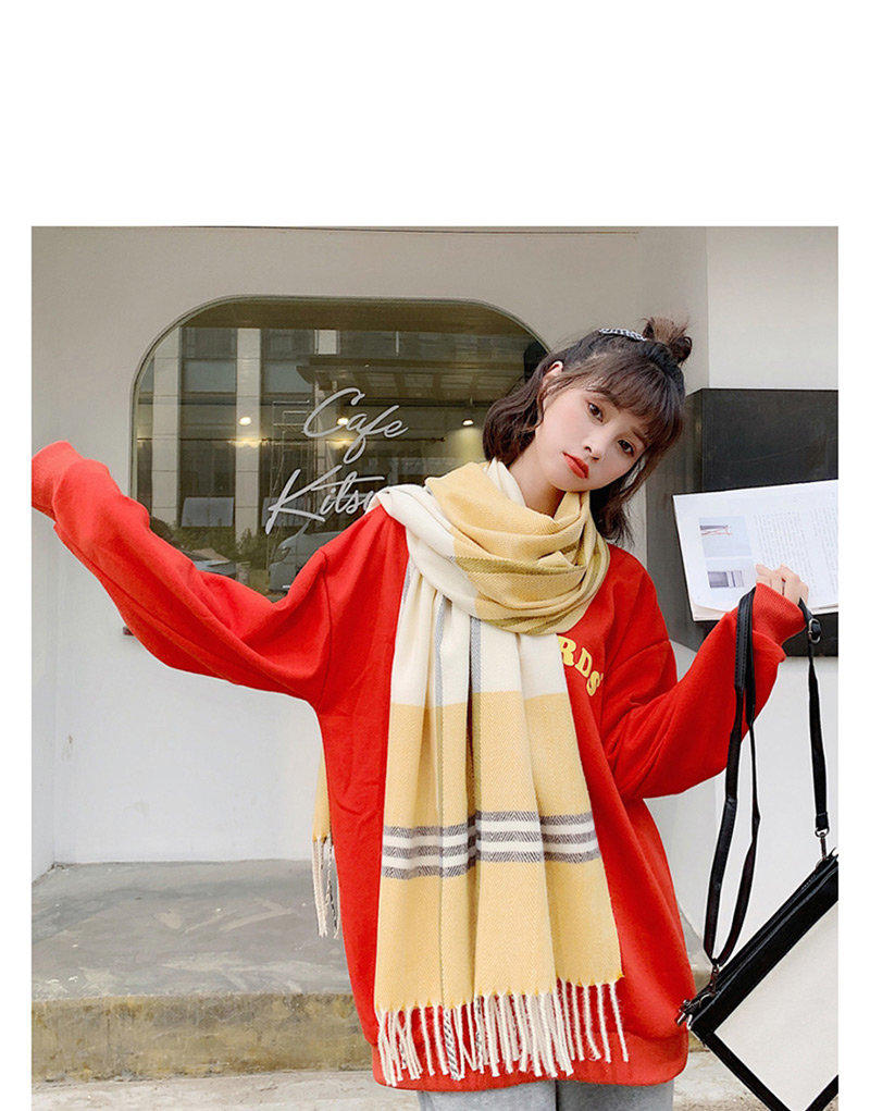 Fashion Orange Herringbone Imitation Cashmere Shawl Scarf Dual Purpose,knitting Wool Scaves