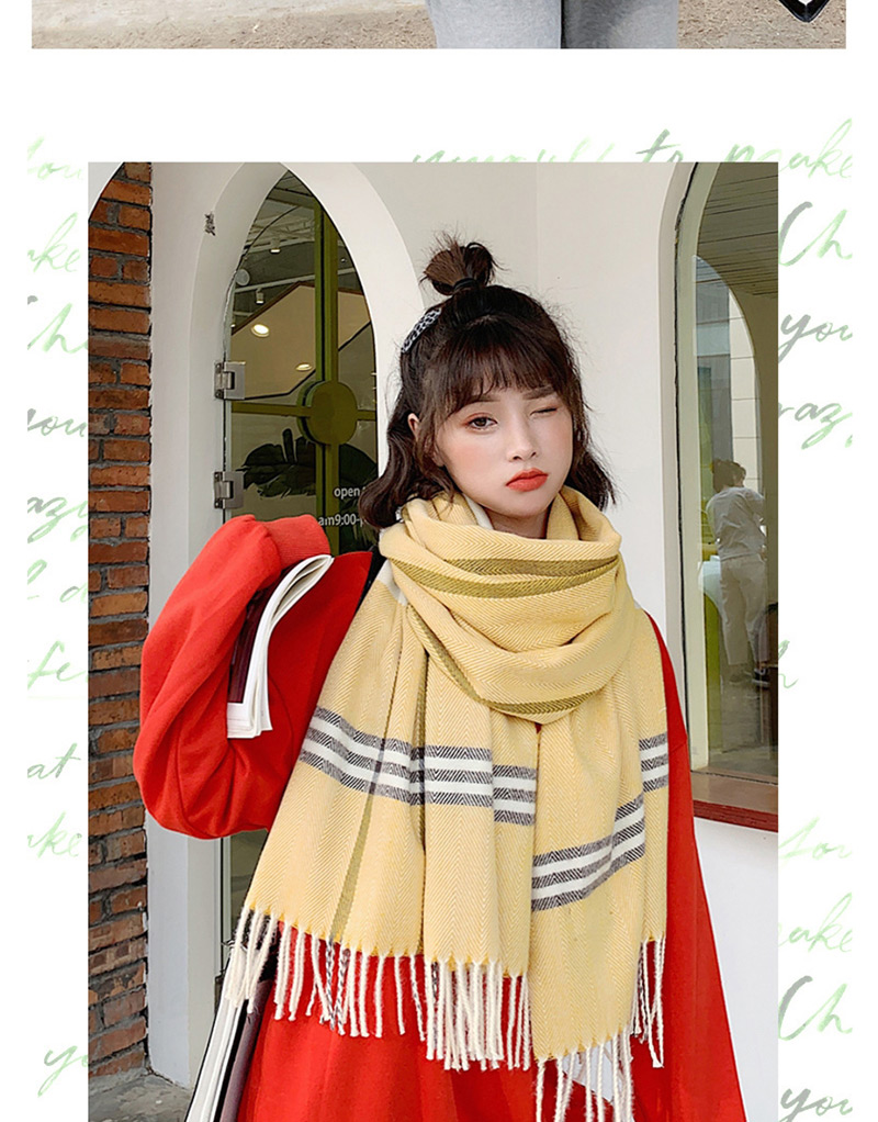 Fashion Yellow Herringbone Imitation Cashmere Shawl Scarf Dual Purpose,knitting Wool Scaves