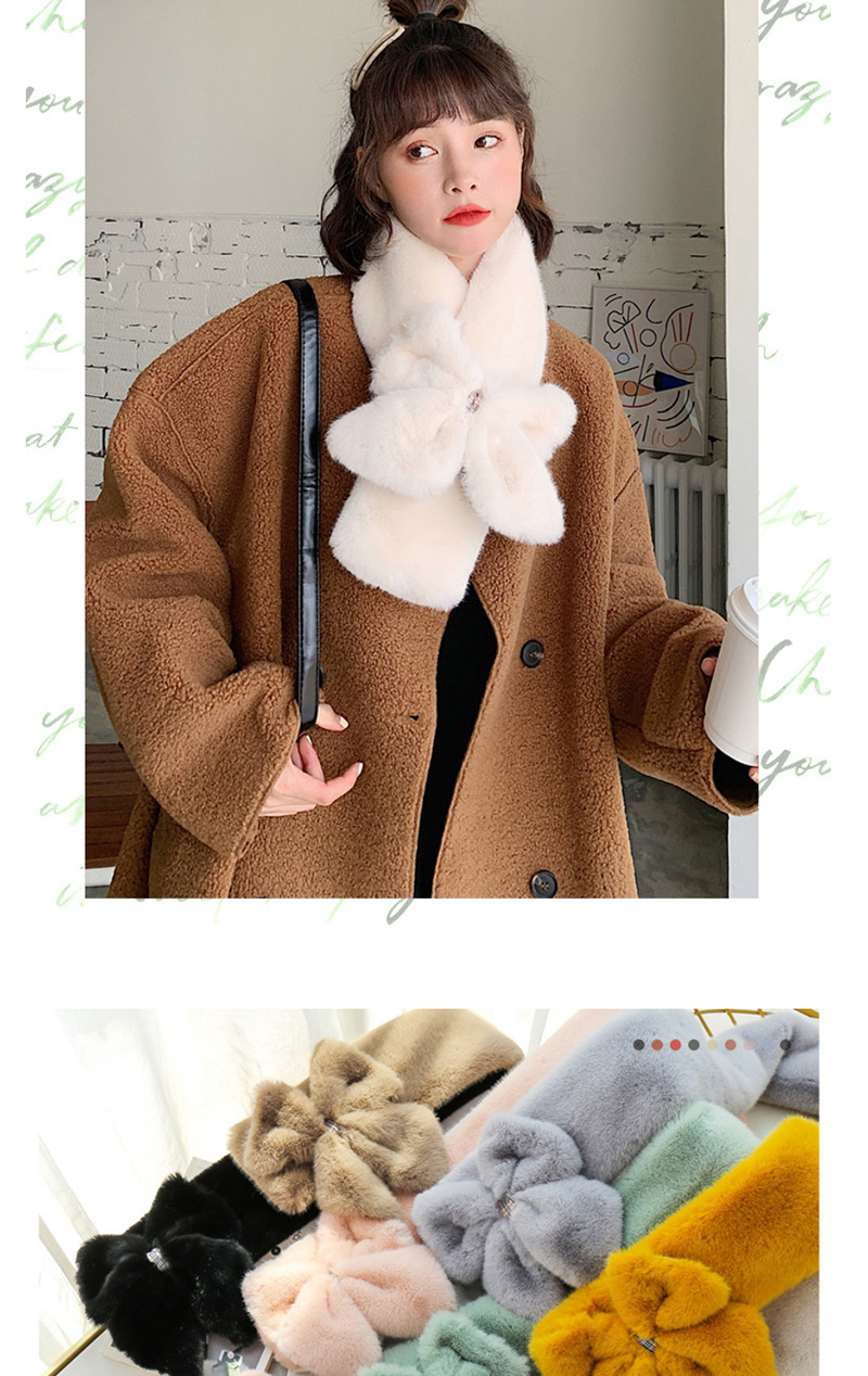 Fashion Beige Imitation Otter Rabbit Fur Collar,knitting Wool Scaves