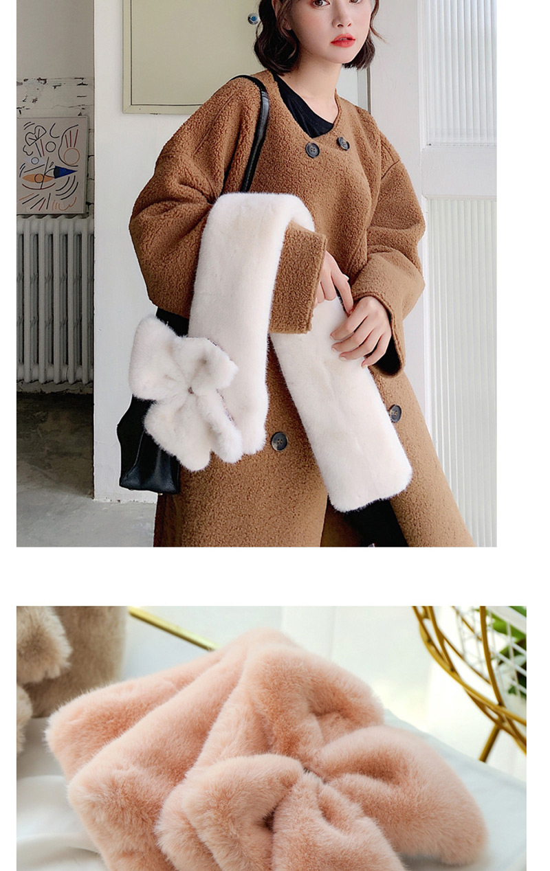 Fashion White Imitation Otter Rabbit Fur Collar,knitting Wool Scaves
