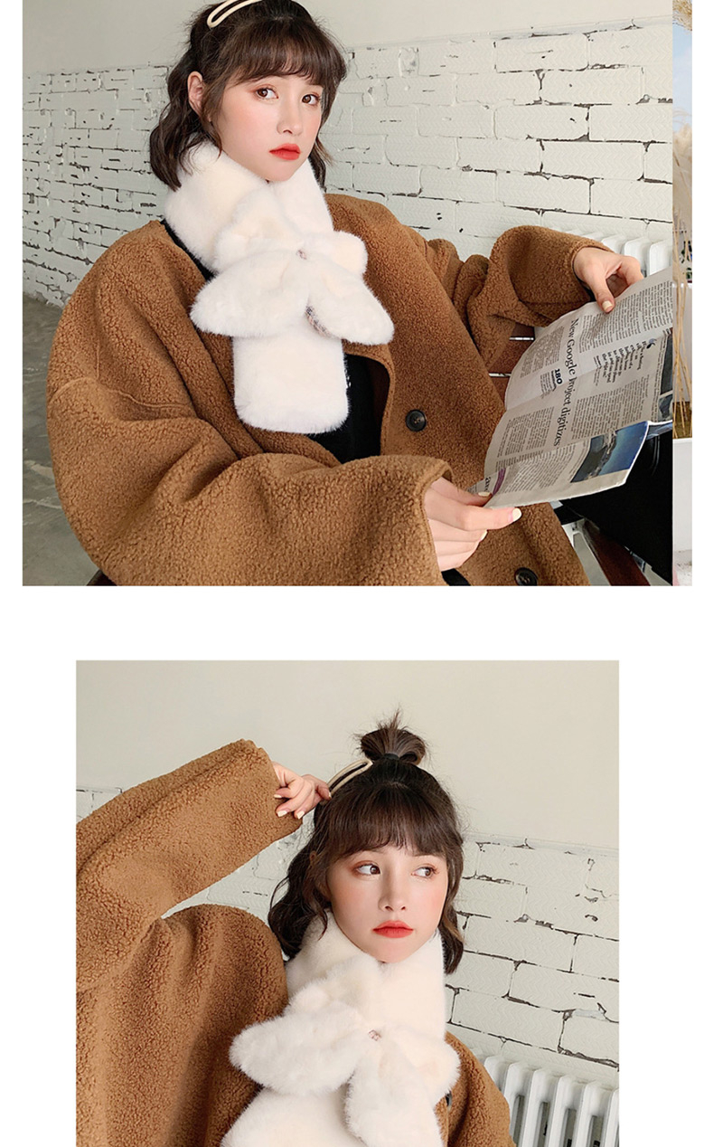 Fashion Bean Green Imitation Otter Rabbit Fur Collar,knitting Wool Scaves