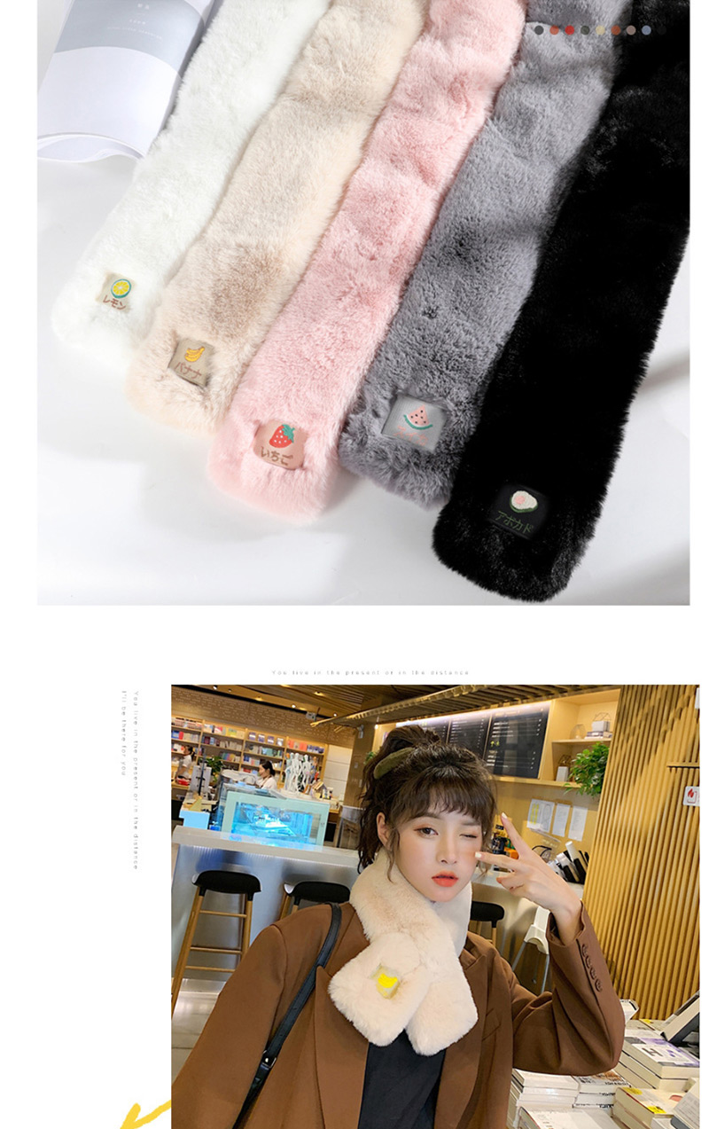 Fashion White - Conventional Fruit-like Rabbit Fur Collar,knitting Wool Scaves