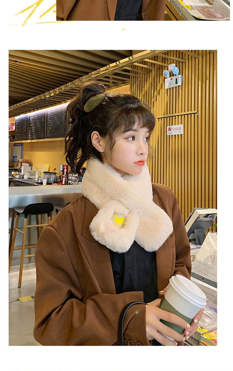 Fashion Korean Powder - Thicker Version Fruit-like Rabbit Fur Collar,knitting Wool Scaves