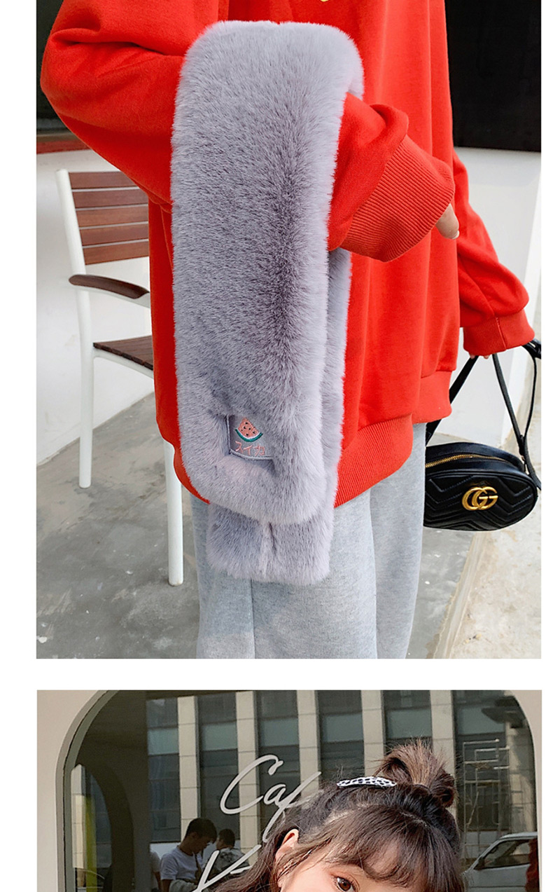Fashion Gray-normal Fruit-like Rabbit Fur Collar,knitting Wool Scaves
