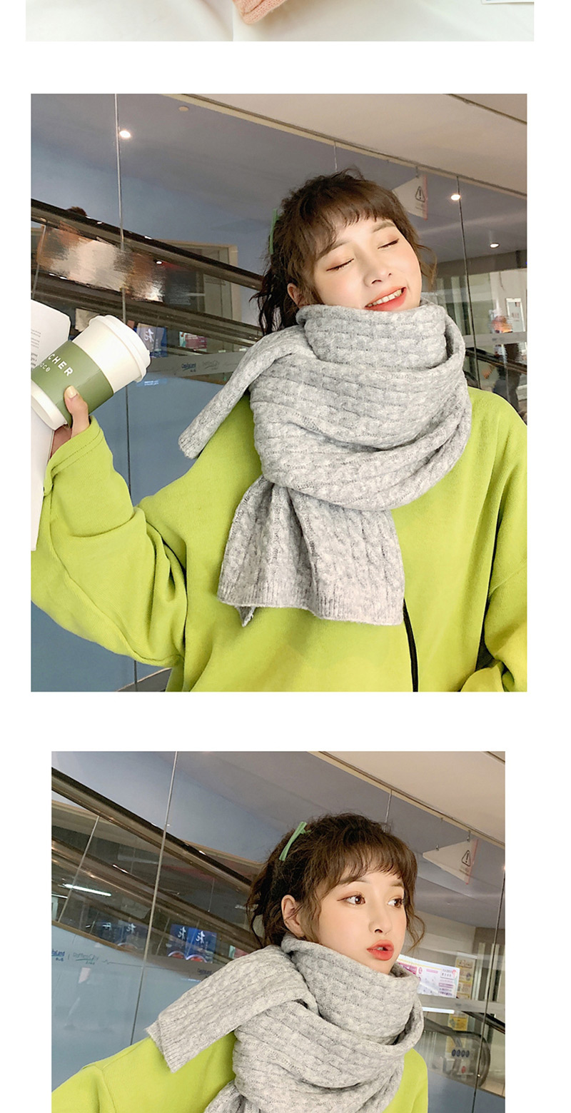 Fashion Bean Green Twist Triangle Color Matching Knit Collar,knitting Wool Scaves