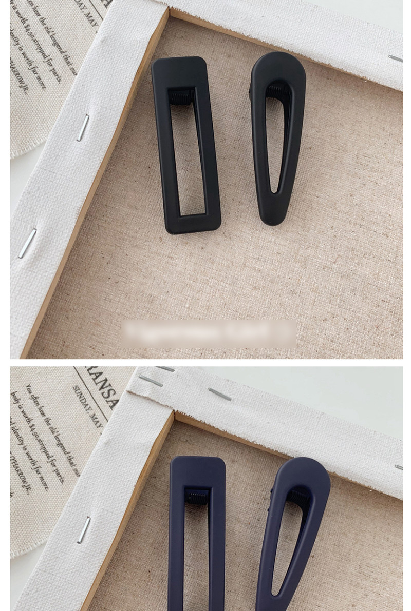 Fashion Square-black Matte Geometric Hair Clip (single Price),Hairpins