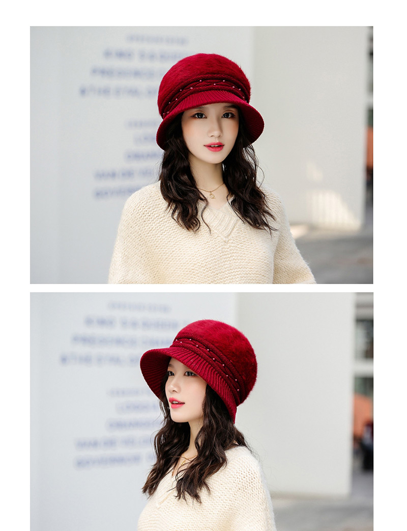 Fashion Red Wine Velvet Knit Hat,Knitting Wool Hats