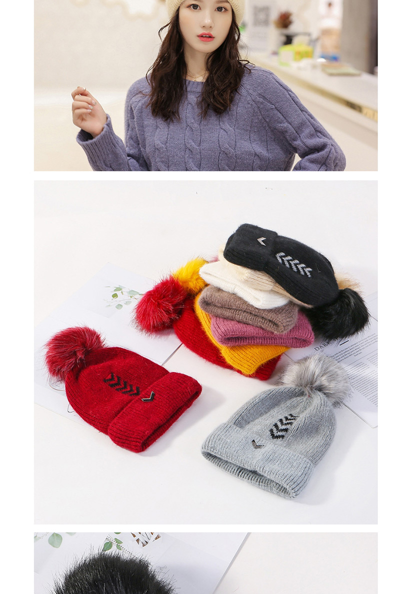Fashion Yellow Velvet Knitted Plus Velvet Cap,Knitting Wool Hats