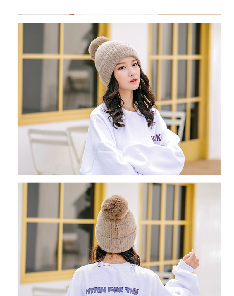 Fashion Gray Velvet Knitted Wool Cap,Knitting Wool Hats