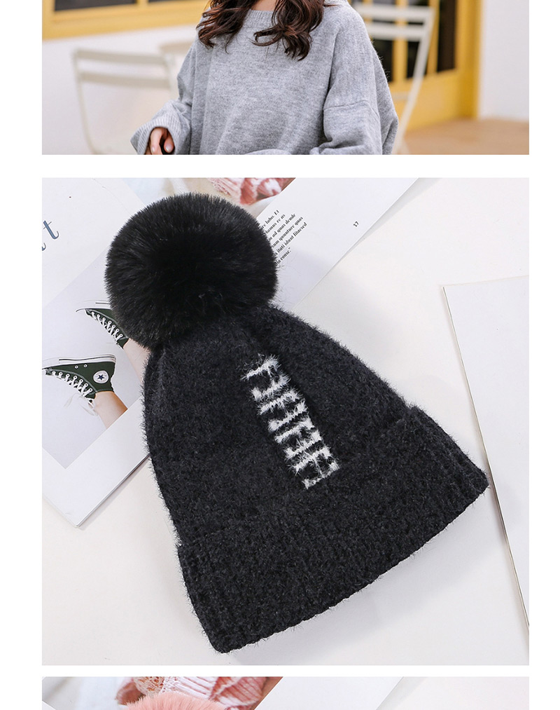 Fashion Black Velvet Knitted Wool Cap,Knitting Wool Hats