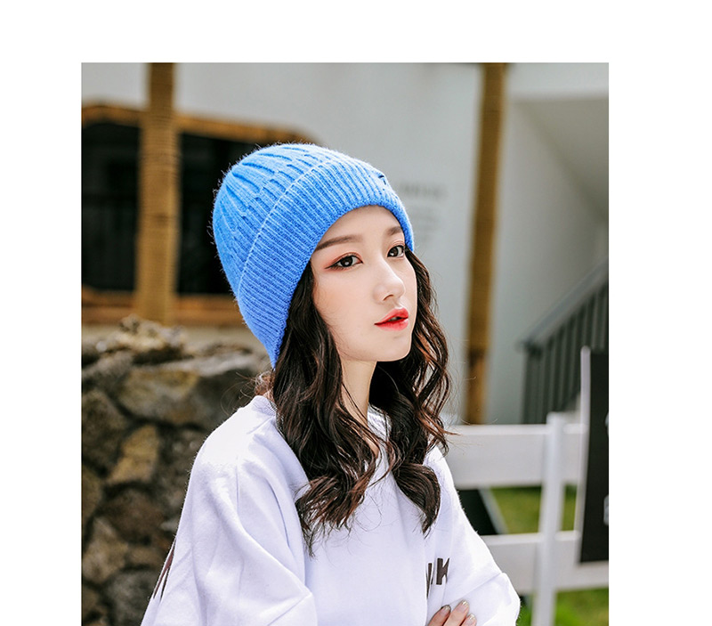 Fashion White Embroidered Smiley Plus Velvet Knitted Wool Cap,Knitting Wool Hats