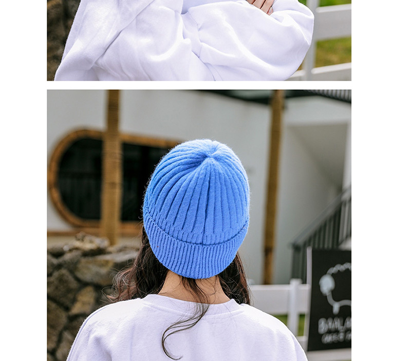 Fashion Coffee Color Embroidered Smiley Plus Velvet Knitted Wool Cap,Knitting Wool Hats