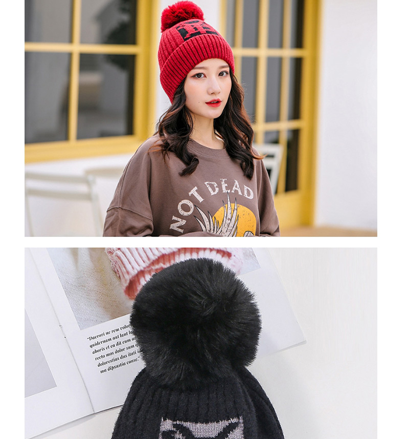Fashion Black Plus Yb Letter Velvet Wool Cap,Knitting Wool Hats