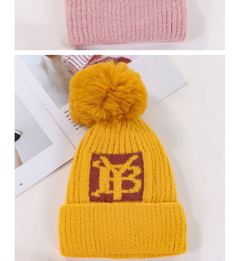 Fashion Beige Plus Yb Letter Velvet Wool Cap,Knitting Wool Hats