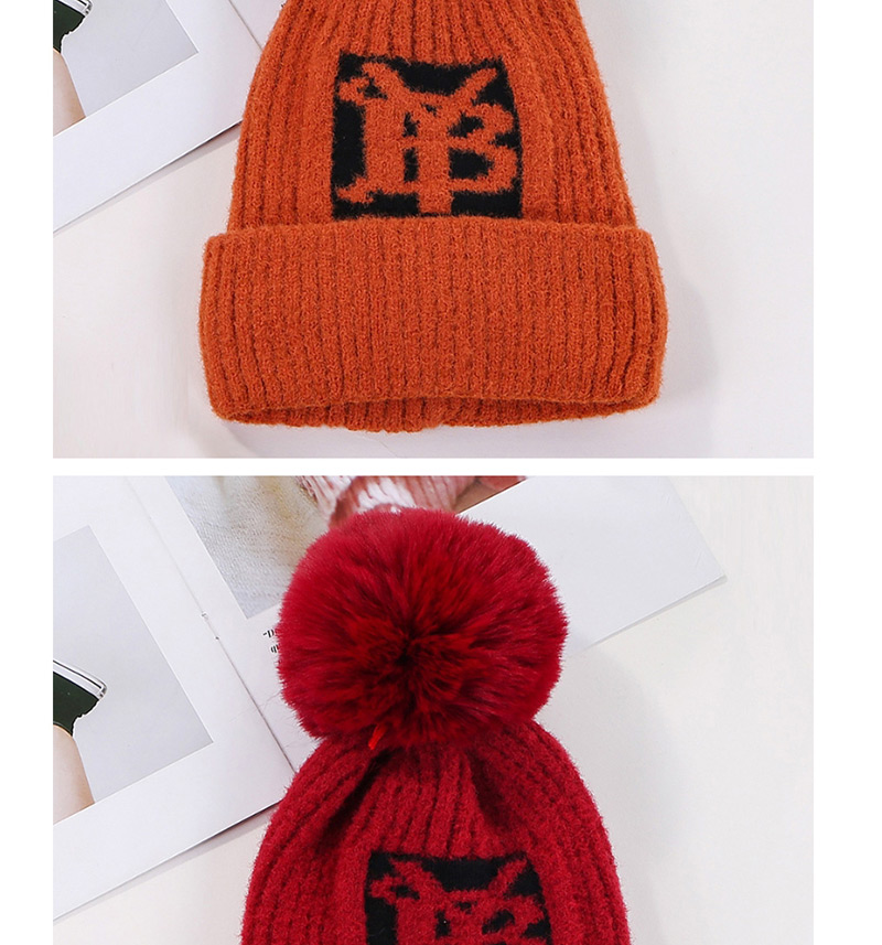 Fashion Red Wine Plus Yb Letter Velvet Wool Cap,Knitting Wool Hats