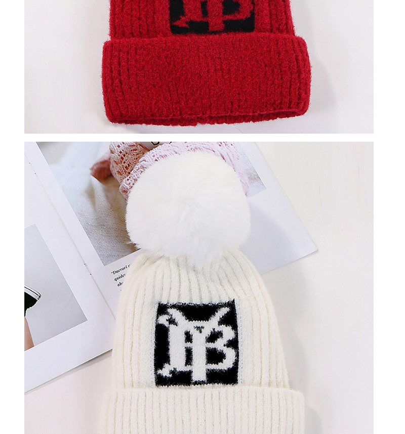 Fashion Red Wine Plus Yb Letter Velvet Wool Cap,Knitting Wool Hats
