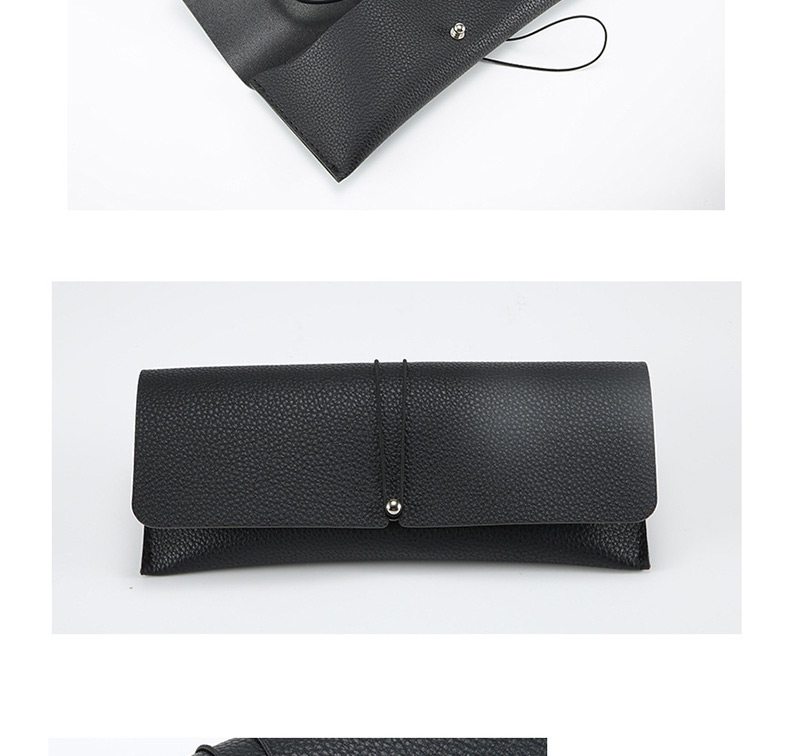 Fashion Matte Black Leather Glasses Case,Contact Lens Box