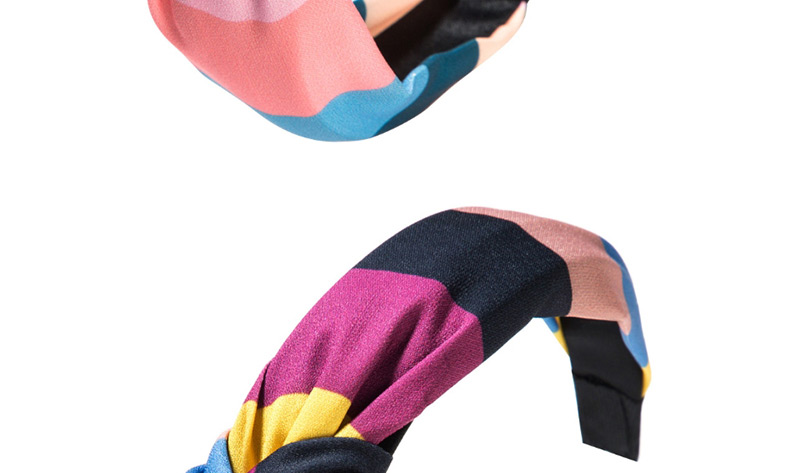 Fashion Powder Mixing Cloth Knotted Wide-brimmed Headband,Head Band