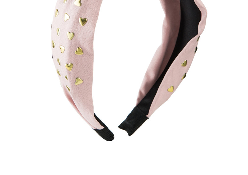 Fashion Pink Nail Pearl Knotted Wide-brimmed Headband,Head Band