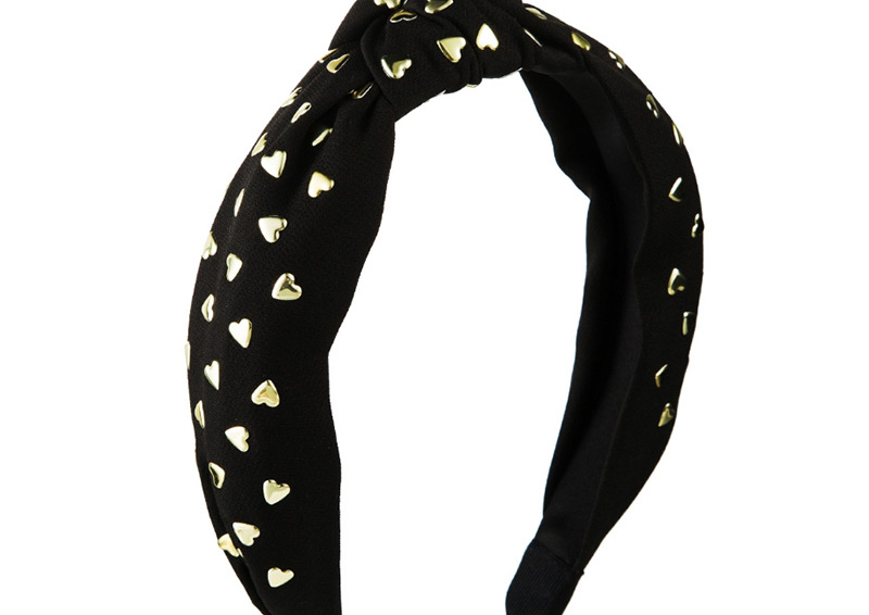 Fashion Black Nail Pearl Knotted Wide-brimmed Headband,Head Band