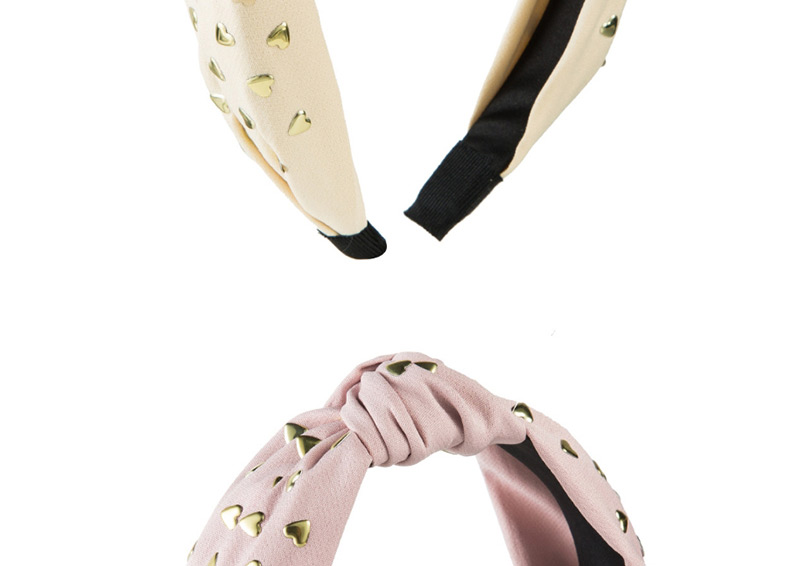 Fashion Pink Nail Pearl Knotted Wide-brimmed Headband,Head Band