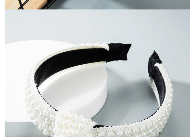 Fashion Black Wide-brimmed Pearl Headband,Head Band