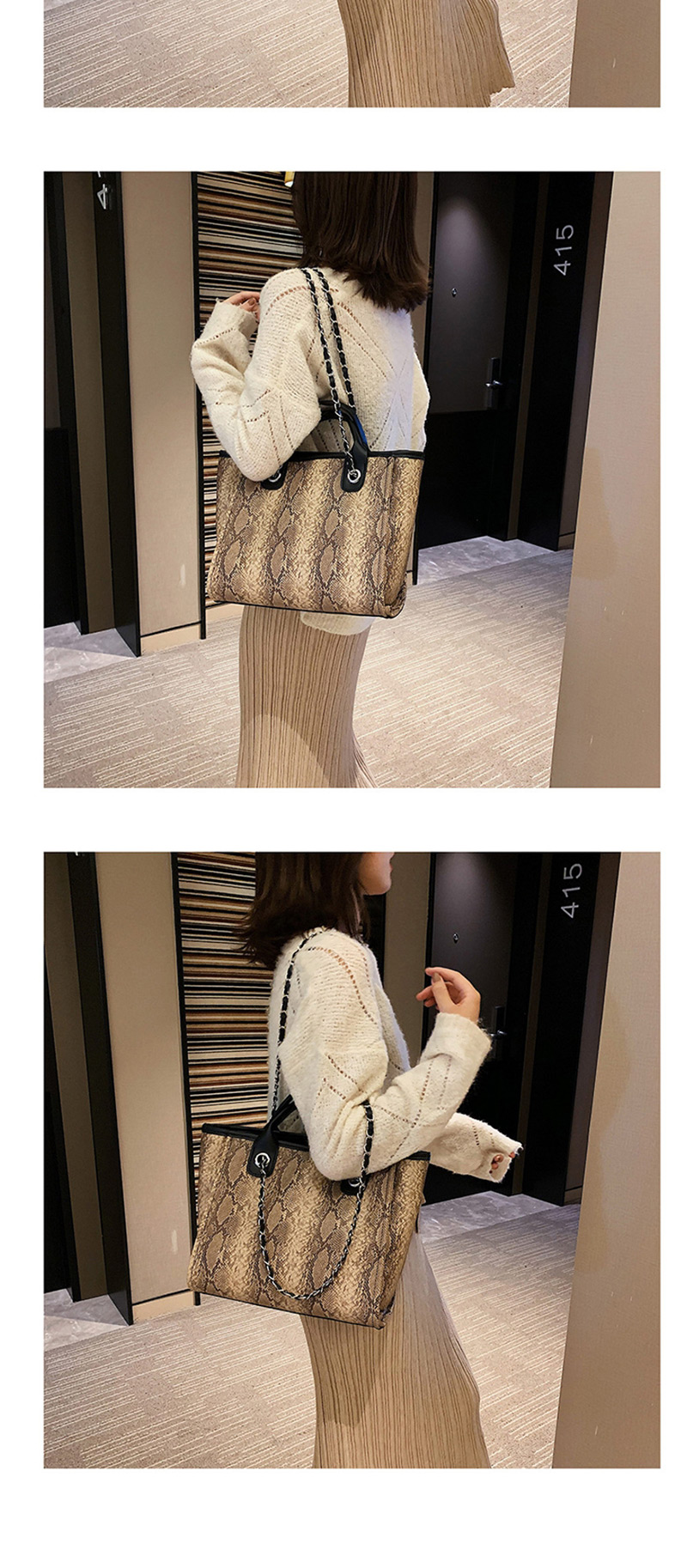 Fashion Snake Brown Chain Shoulder Messenger Bag,Messenger bags