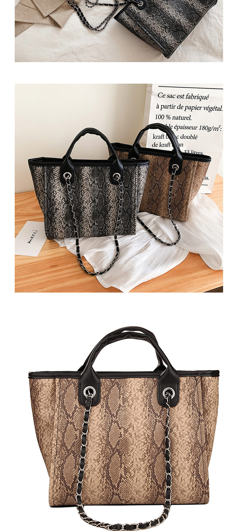 Fashion Snake Brown Chain Shoulder Messenger Bag,Messenger bags