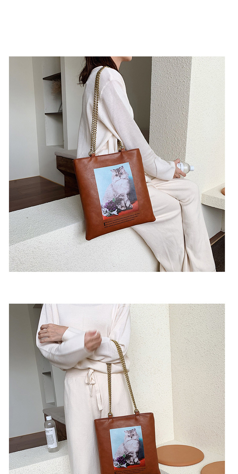 Fashion Black Contrast Color Hand Shoulder Shoulder Bag,Messenger bags