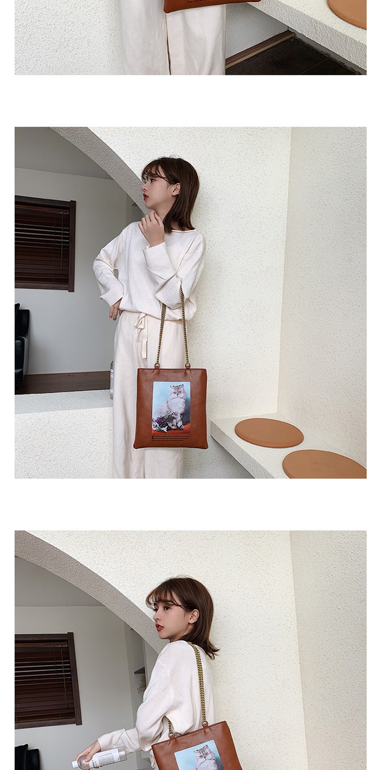 Fashion Black Contrast Color Hand Shoulder Shoulder Bag,Messenger bags