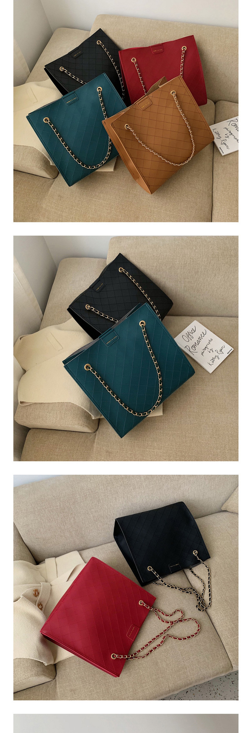 Fashion Blue Chain Rhombic Shoulder Bag,Messenger bags