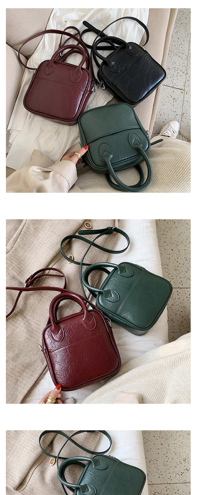 Fashion Green Stitching Shoulder Bag Shoulder Bag,Handbags