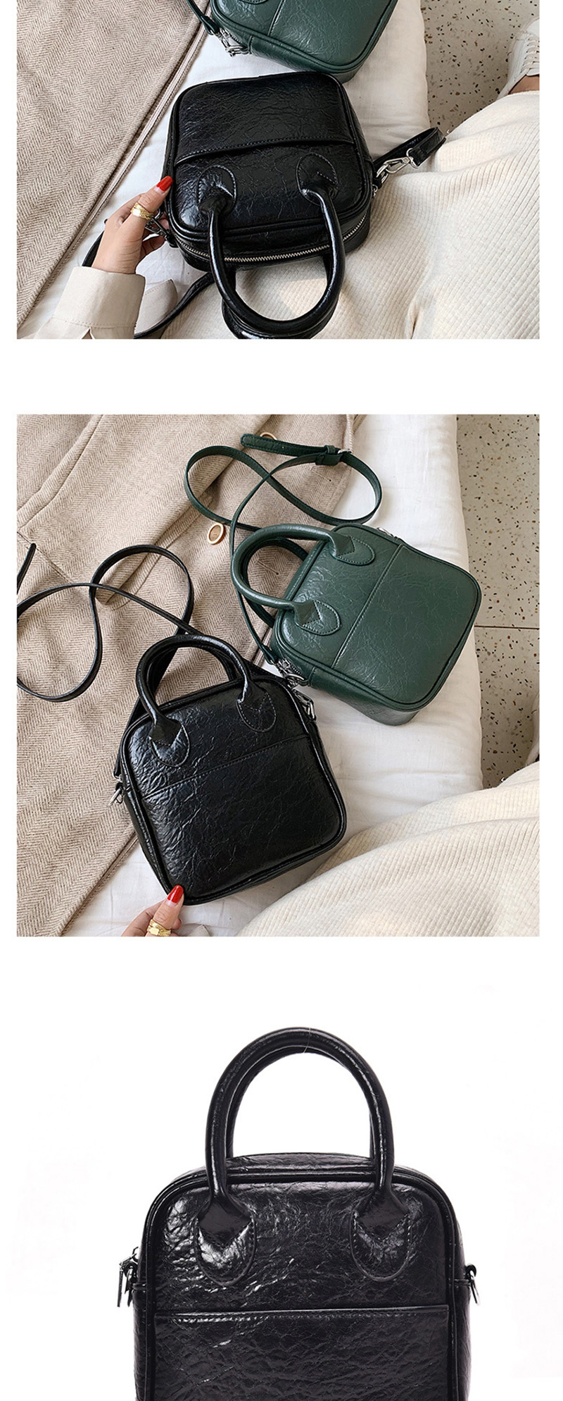 Fashion Black Stitching Shoulder Bag Shoulder Bag,Handbags