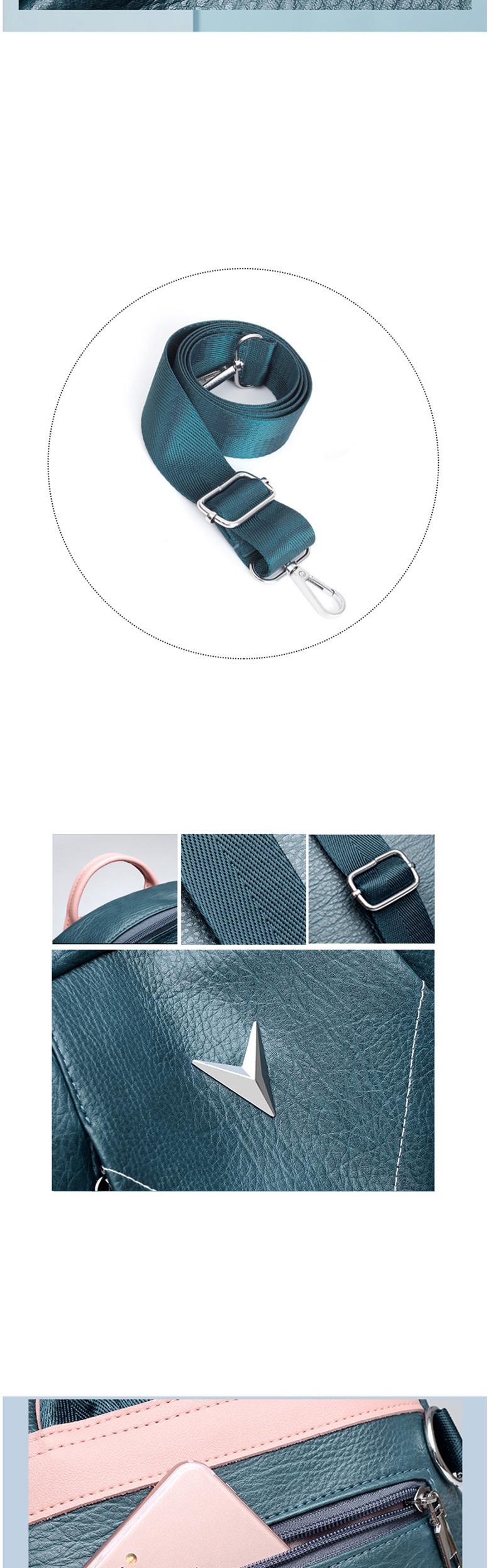 Fashion Blue Contrast Shoulder Bag,Backpack