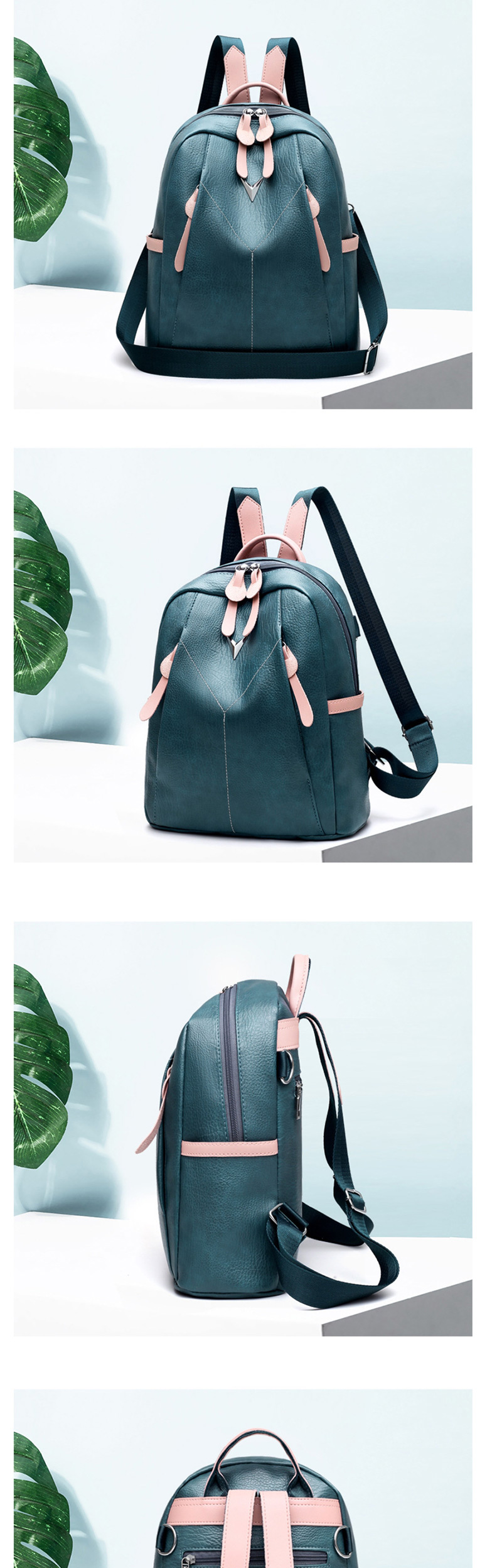 Fashion Blue Contrast Shoulder Bag,Backpack