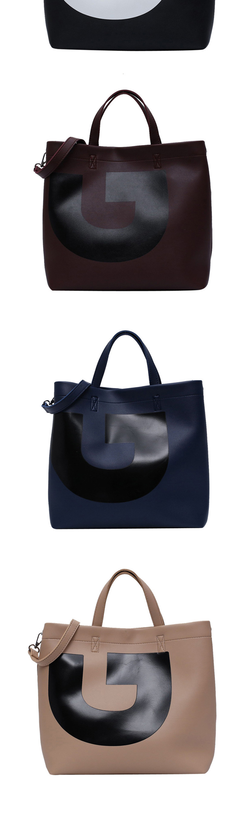 Fashion Brown Contrast Color Hand Shoulder Shoulder Bag,Handbags