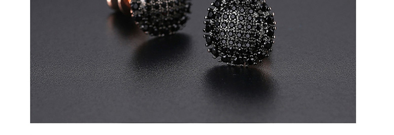 Fashion Gun Black Pave Zircon Round Earrings,Earrings