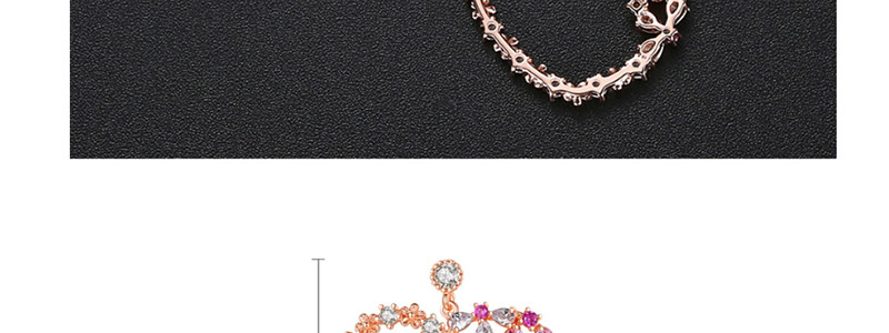 Fashion Rose Gold Copper Inlaid Zirconium Heart Shaped Snow Earrings,Earrings