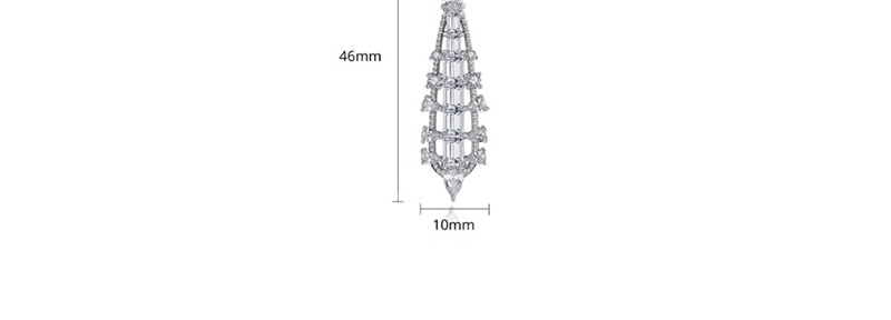 Fashion Platinum Copper Inlay Zircon Earrings,Earrings