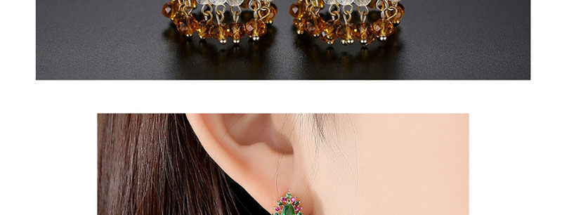 Fashion 18k Micro Inlaid Zirconium Hollow Earrings,Earrings