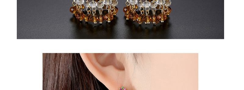 Fashion 18k Micro Inlaid Zirconium Hollow Earrings,Earrings
