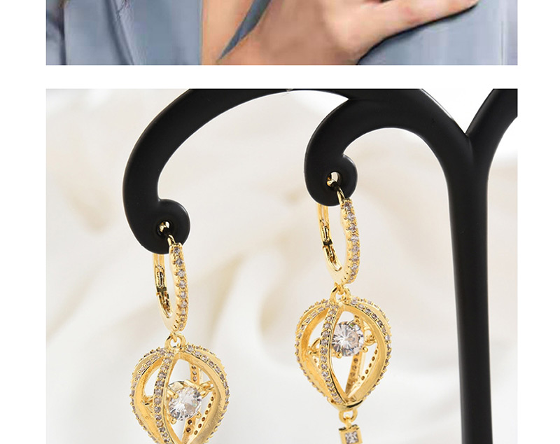Fashion Gold Crystal Hot Air Balloon Earrings,Earrings