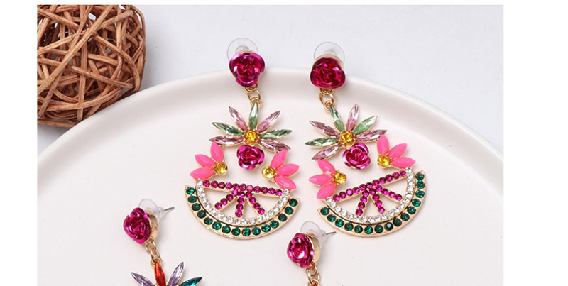 Fashion Powder Color Geometric Colored Diamond Stud Earrings,Drop Earrings