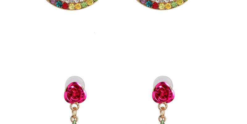 Fashion Color Geometric Colored Diamond Stud Earrings,Drop Earrings