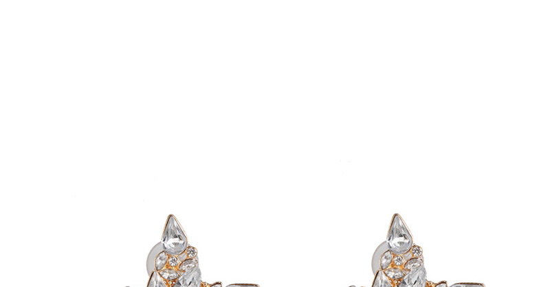 Fashion White Pentagram Earrings: Colored Diamonds: Micro-set,Stud Earrings