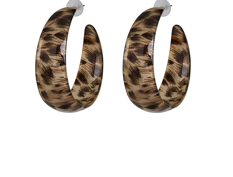 Fashion Black Large C-shaped Acrylic Earrings,Hoop Earrings
