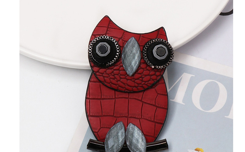 Fashion Brown Owl Leather Brooch,Korean Brooches