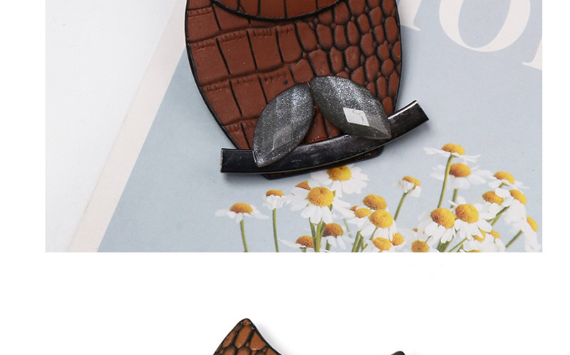 Fashion Brown Owl Leather Brooch,Korean Brooches